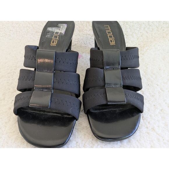 Moda Reflex Womens slip on strapped pumps Black Size 8.5 Med Cute - Picture 6 of 9